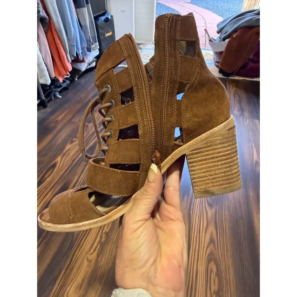 Steve Madden Jackson Heeled Lace Up Sandals Size 8